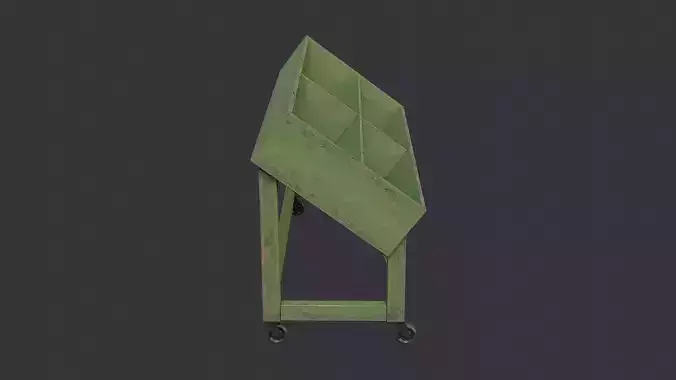 Outdoor Green Wooden Book Display Table