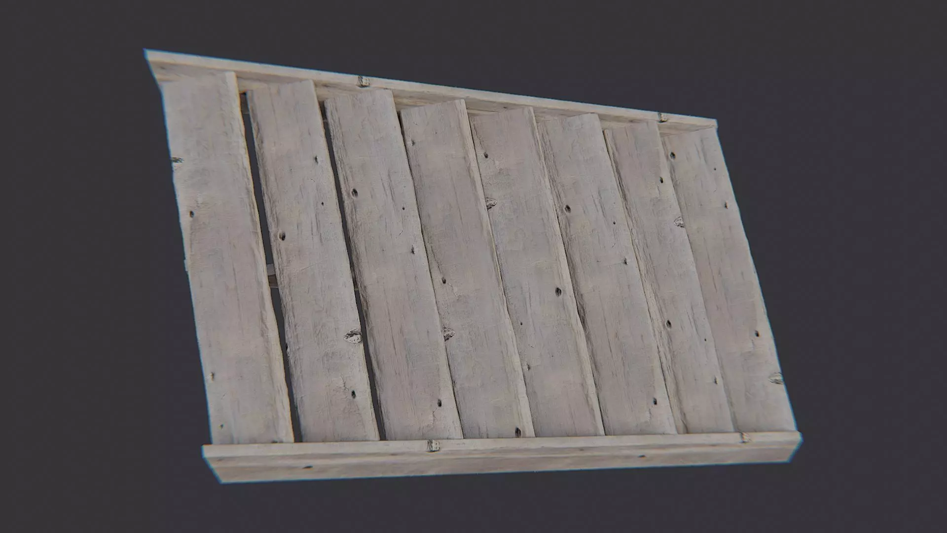 Worn Wooden Interior Stair 8 Step Low-poly 3D model_4