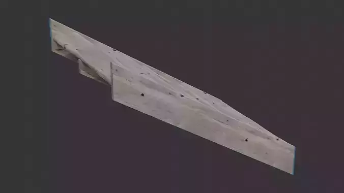 Worn Wooden Interior Stair 8 Step