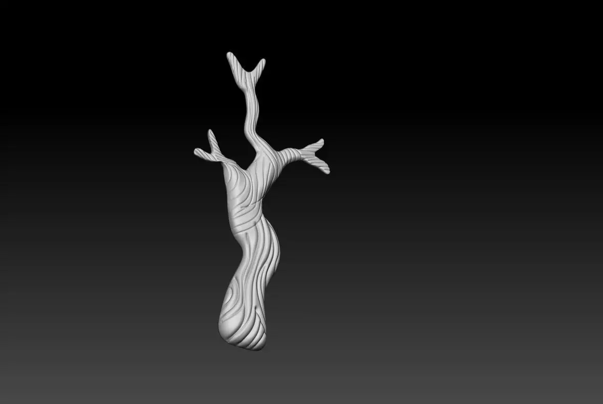 Tree Branch Pendant 3D Printable Model 3D print model_2