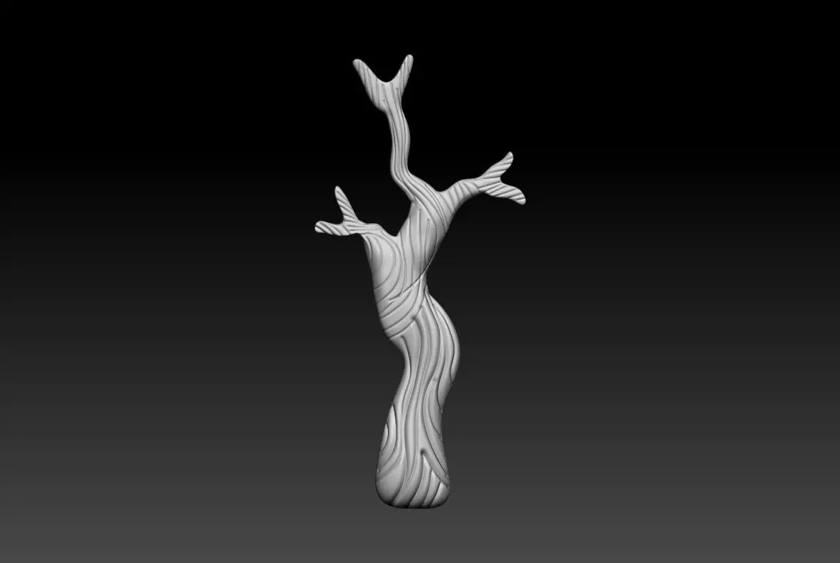 Tree Branch Pendant 3D Printable Model 3D print model_0