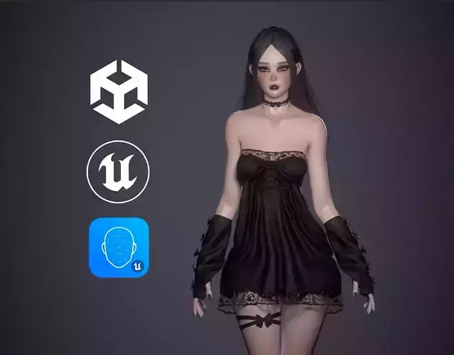 Goth Girl Ash - Game Ready