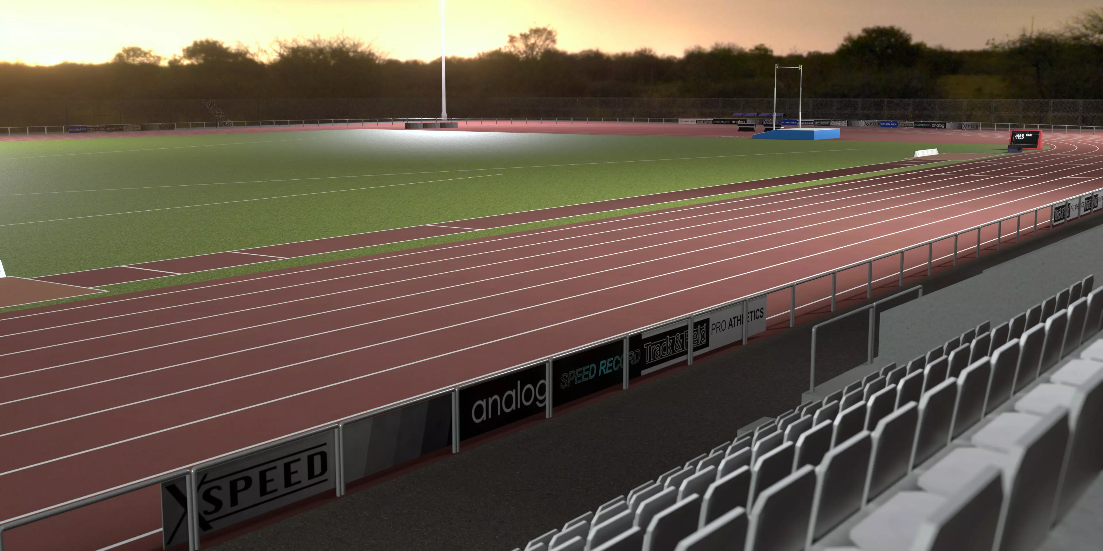 Track And Field Arena Low-poly 3D model_10