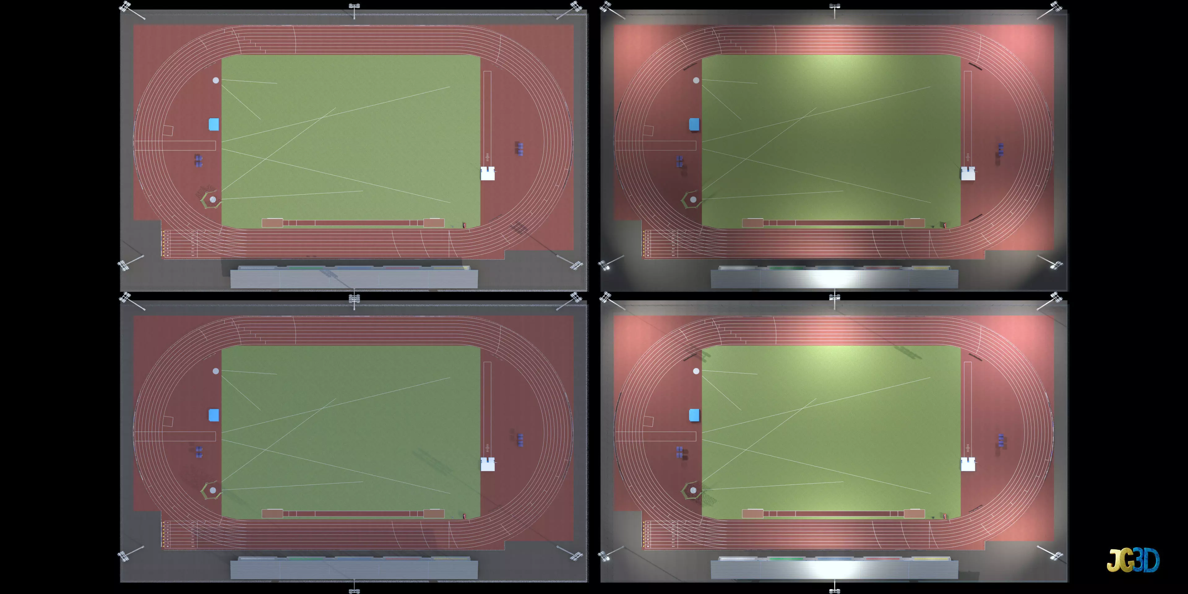 Track And Field Arena Low-poly 3D model_4