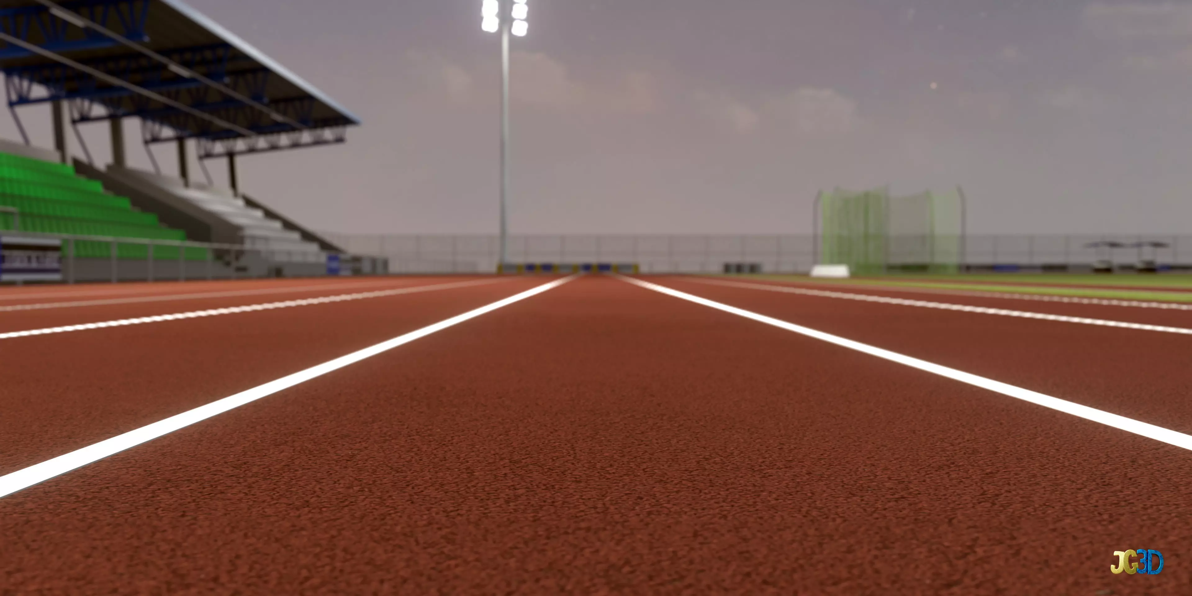 Track And Field Arena Low-poly 3D model_13