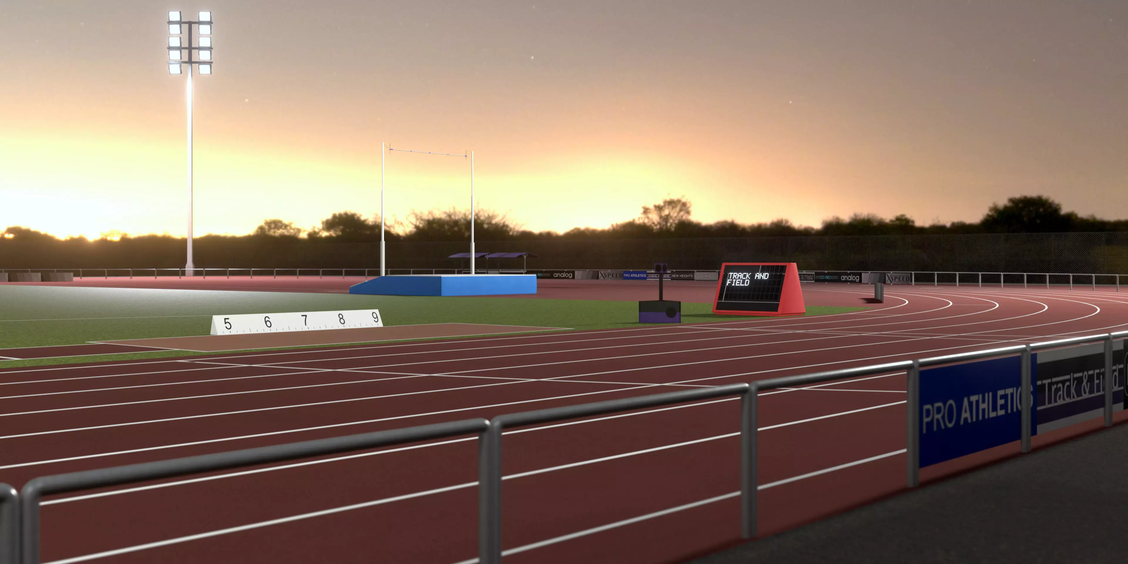 Track And Field Arena Low-poly 3D model_9