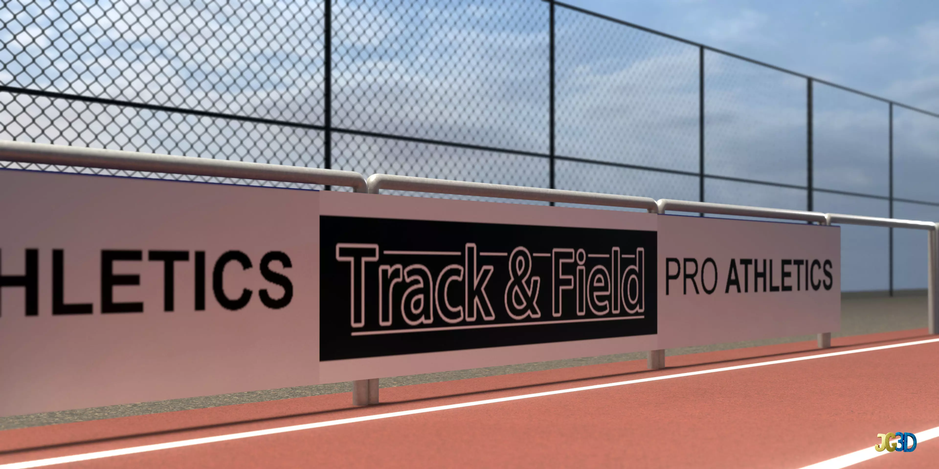 Track And Field Arena Low-poly 3D model_12