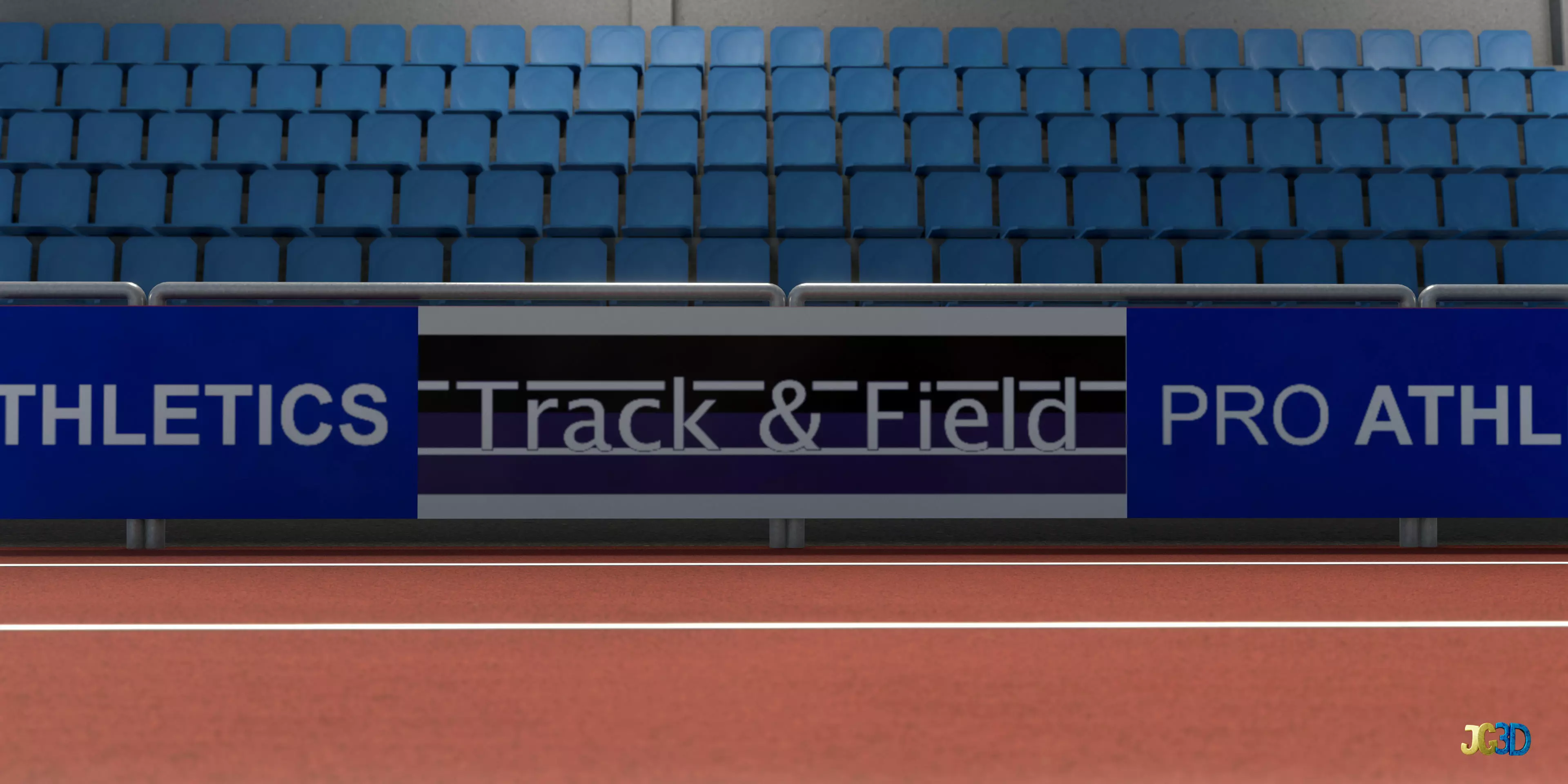 Track And Field Arena Low-poly 3D model_2