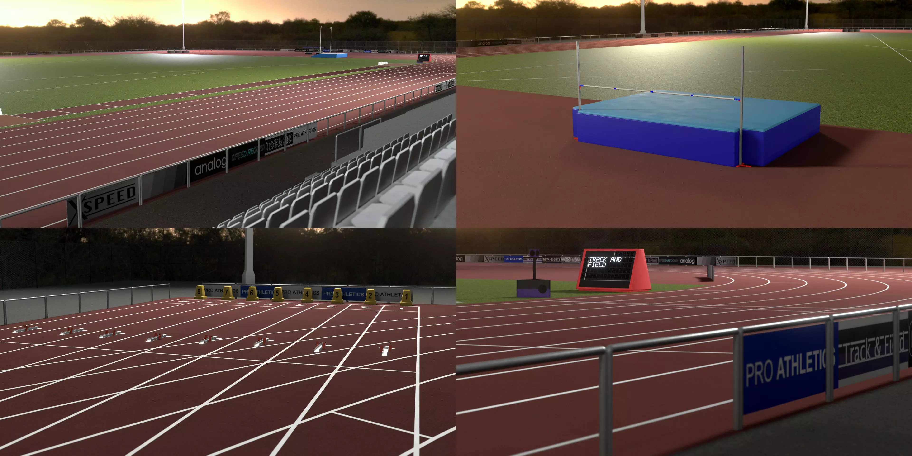Track And Field Arena Low-poly 3D model_11
