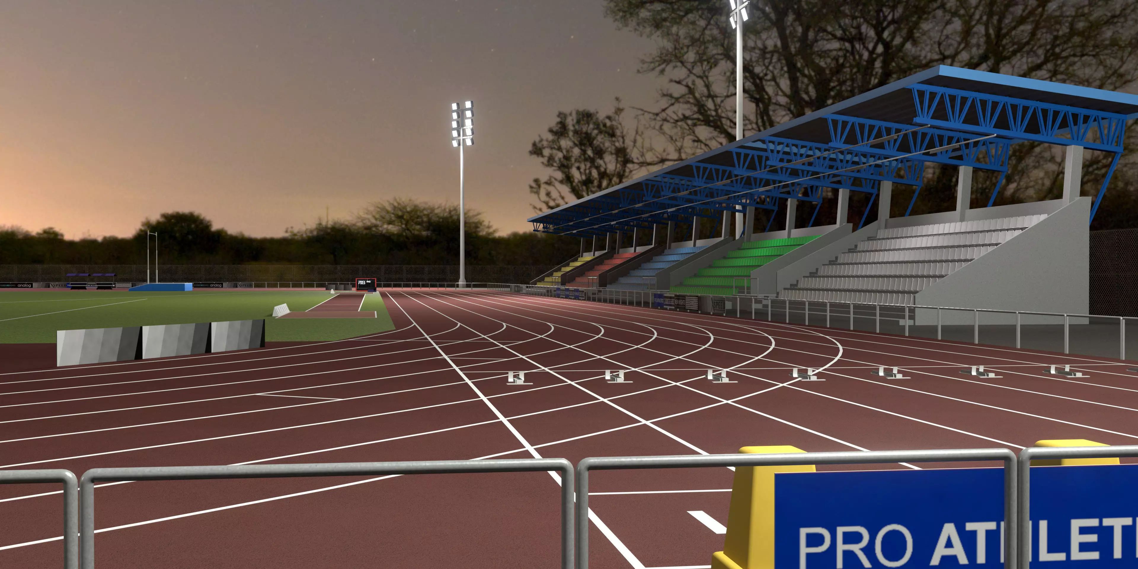 Track And Field Arena Low-poly 3D model_8