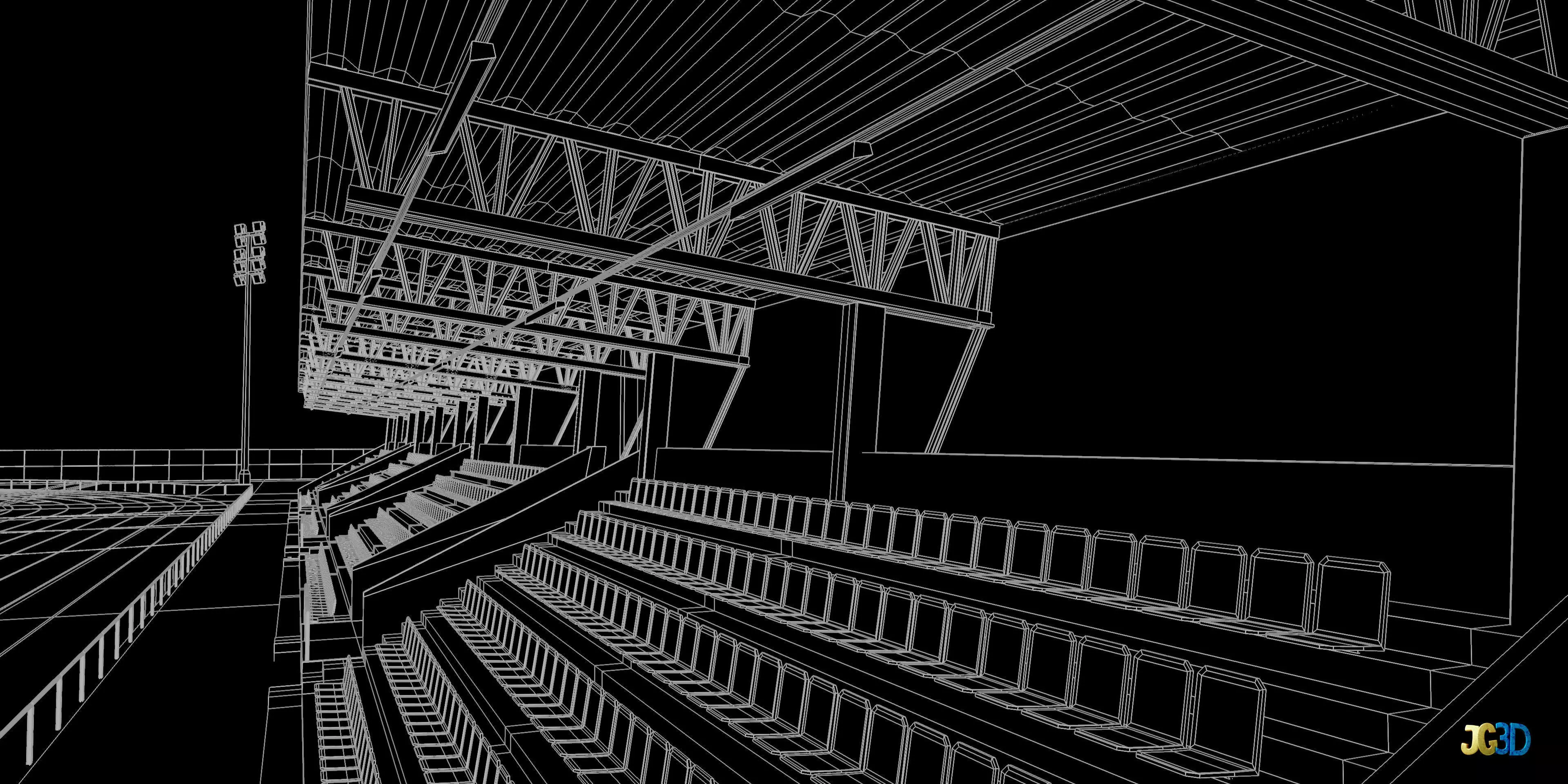 Track And Field Arena Low-poly 3D model_7