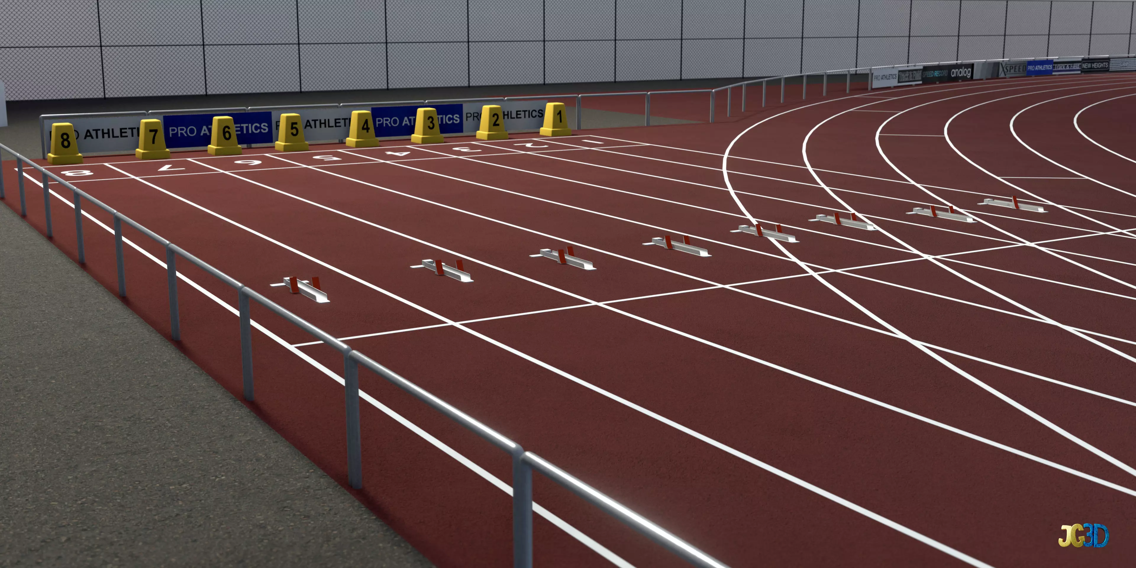 Track And Field Arena Low-poly 3D model_15