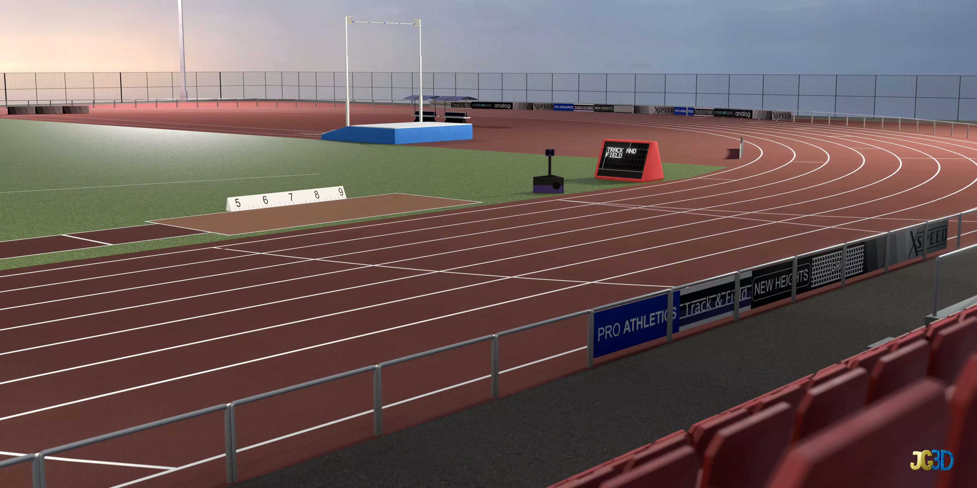 Track And Field Arena Low-poly 3D model_14