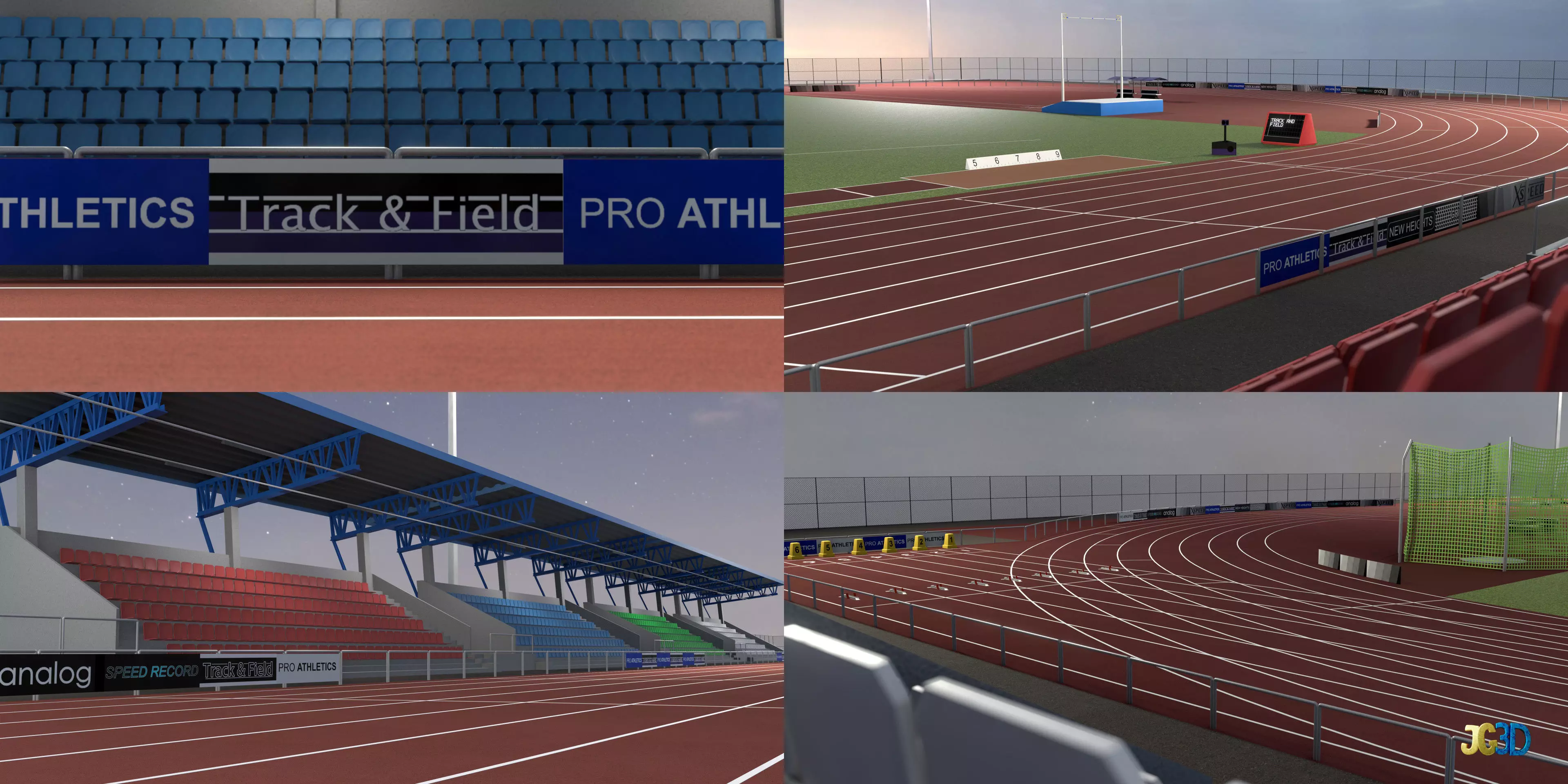 Track And Field Arena Low-poly 3D model_3