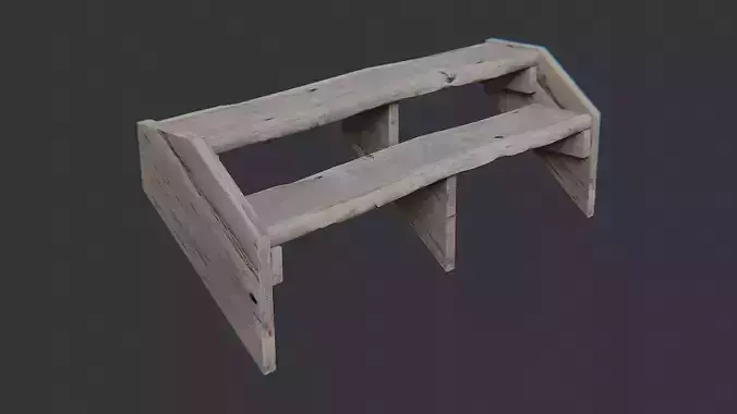 Worn Wooden Interior Stair Unit