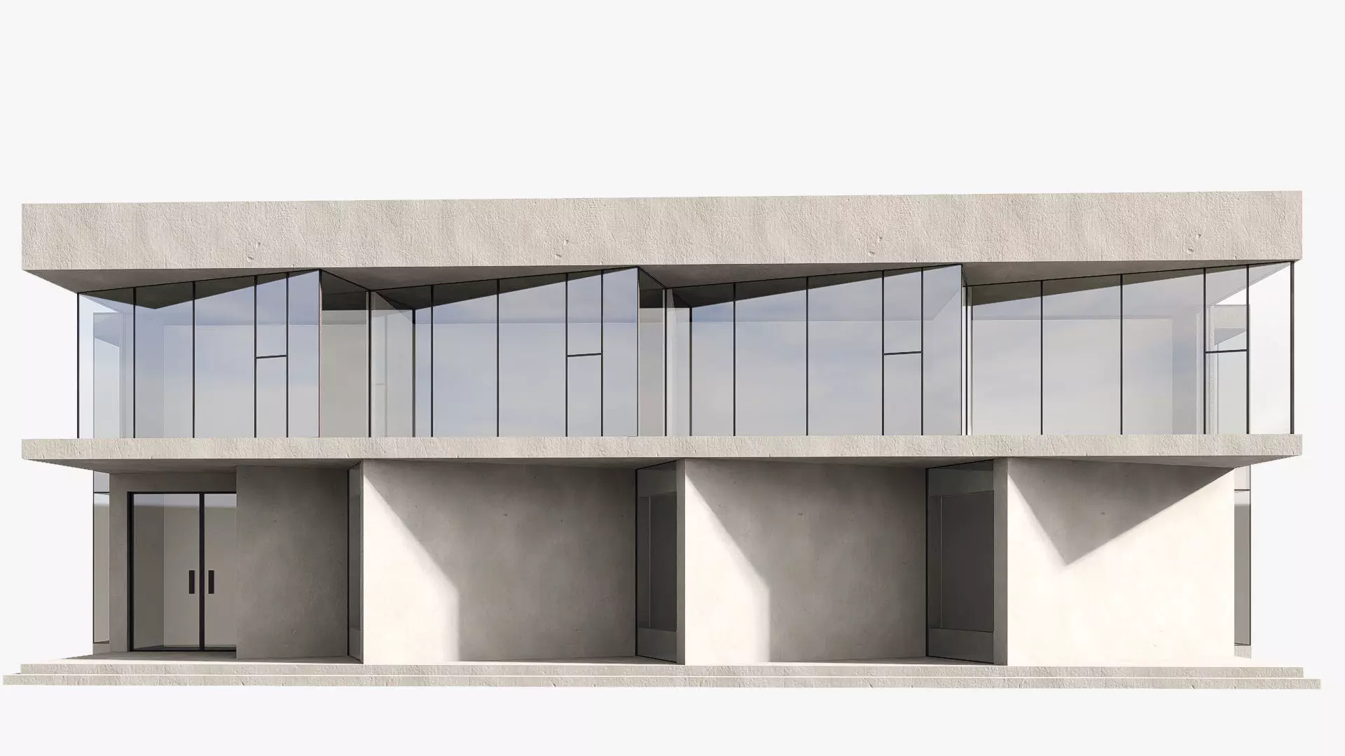 Showroom building Low-poly 3D model_2