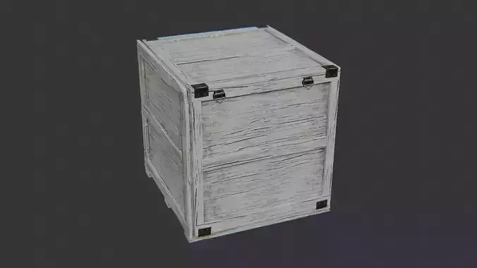Wooden Open-Front Shipping Crate Painted White