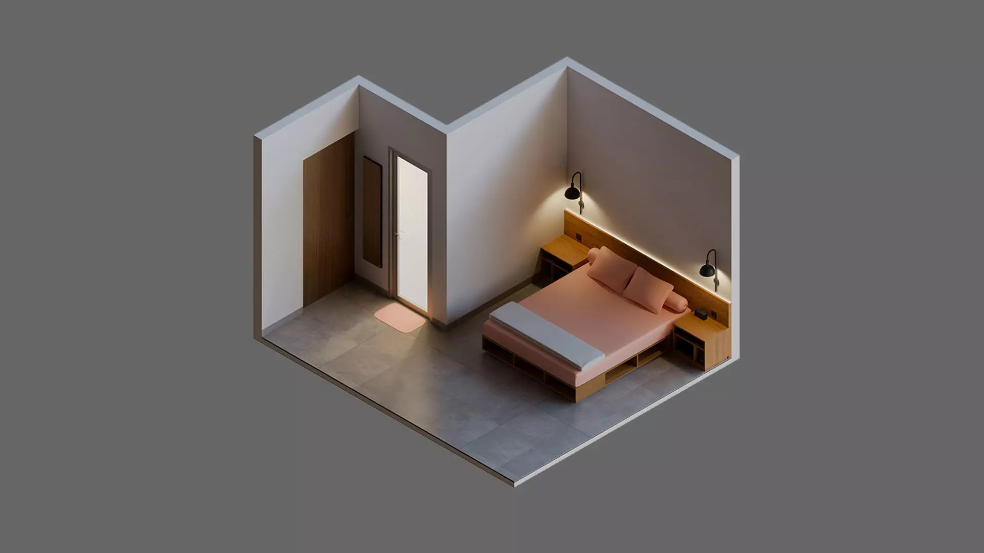 Isometric Master Bedroom Interior 3D model