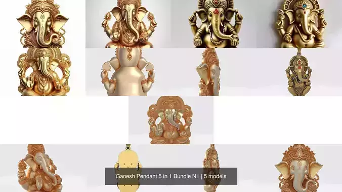 Ganesh Pendant 5 in 1 Bundle N1