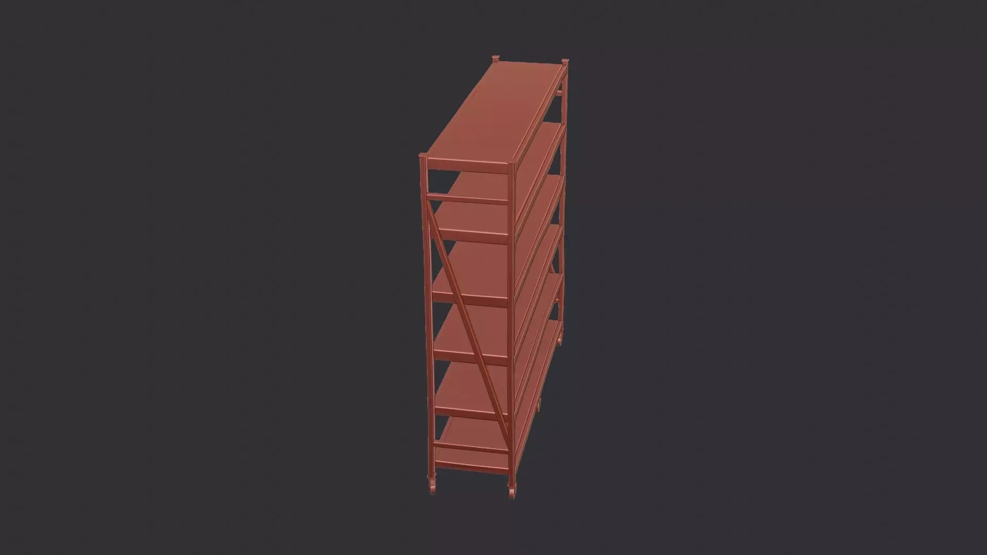 Garage Rolling Shelving Unit Metal Rack Low-poly 3D model_6