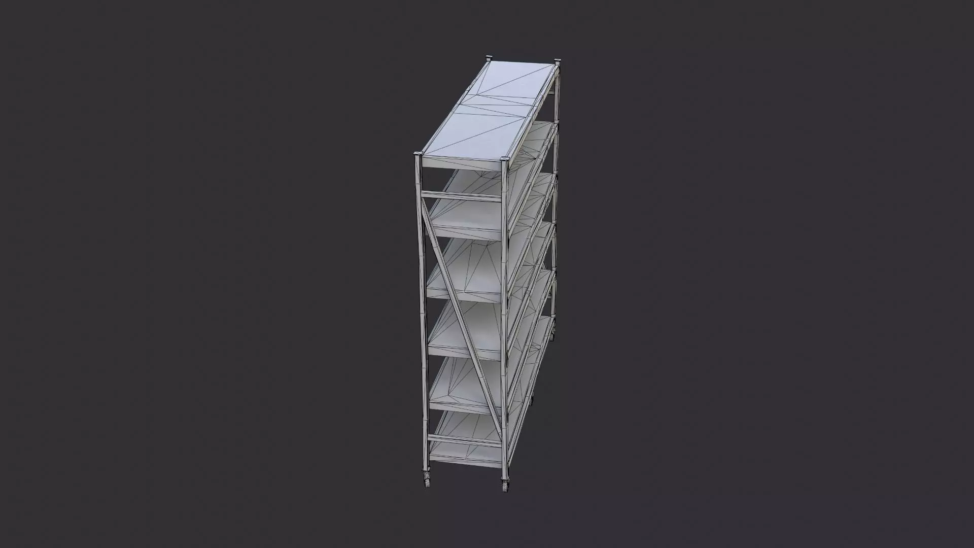 Garage Rolling Shelving Unit Metal Rack Low-poly 3D model_7