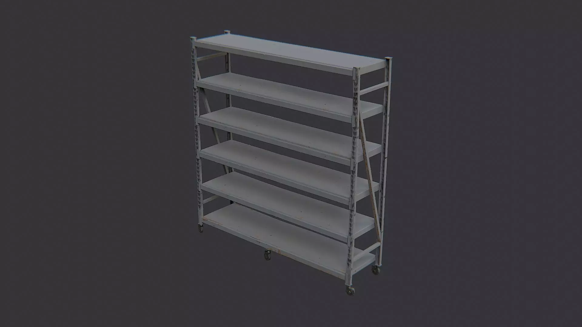 Garage Rolling Shelving Unit Metal Rack Low-poly 3D model_1