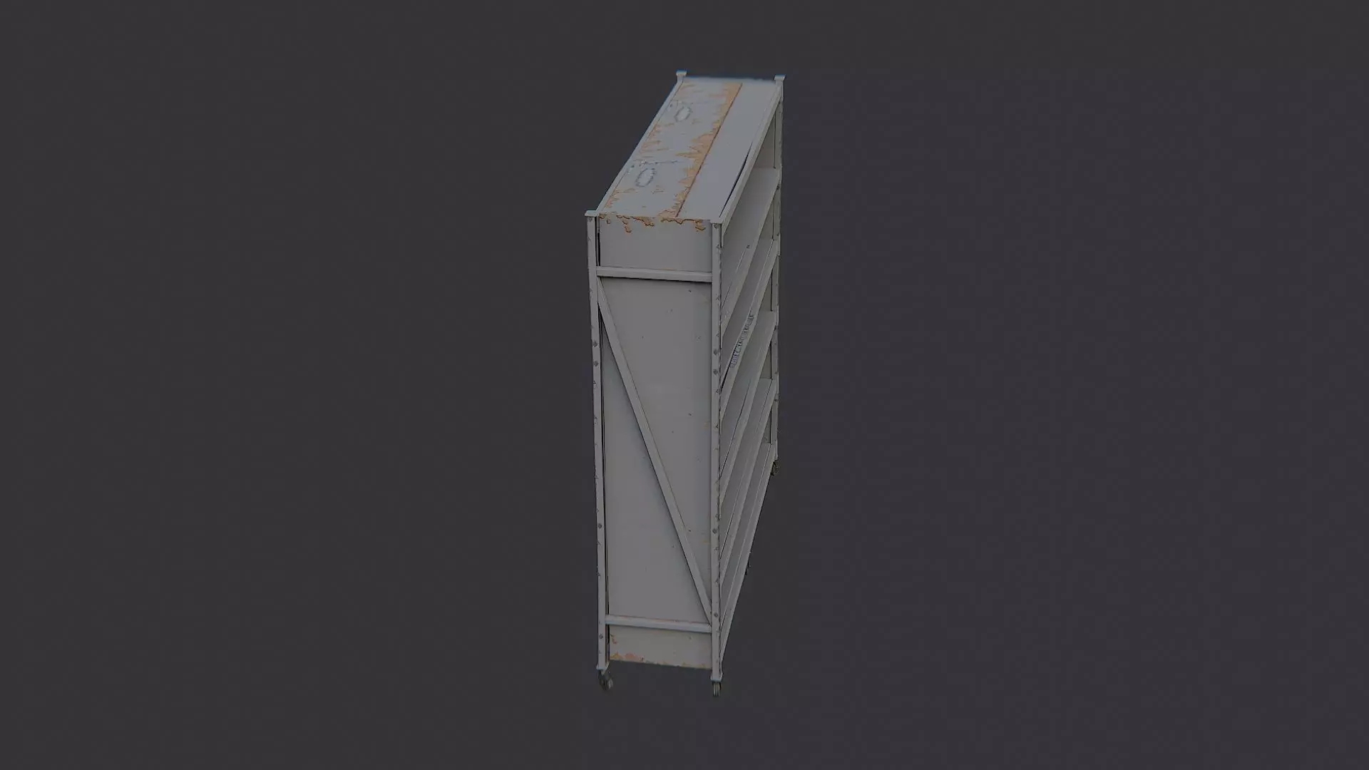 Garage Rolling Cabinet Shelf Low-poly 3D model_0