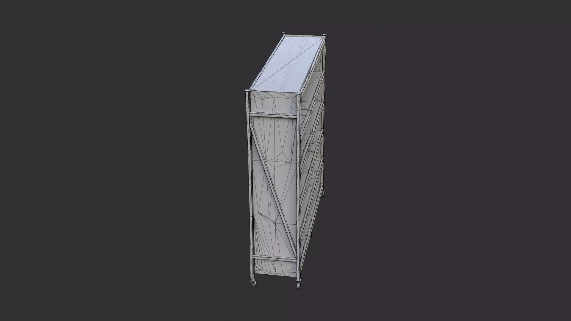 Garage Rolling Cabinet Shelf Low-poly 3D model_7