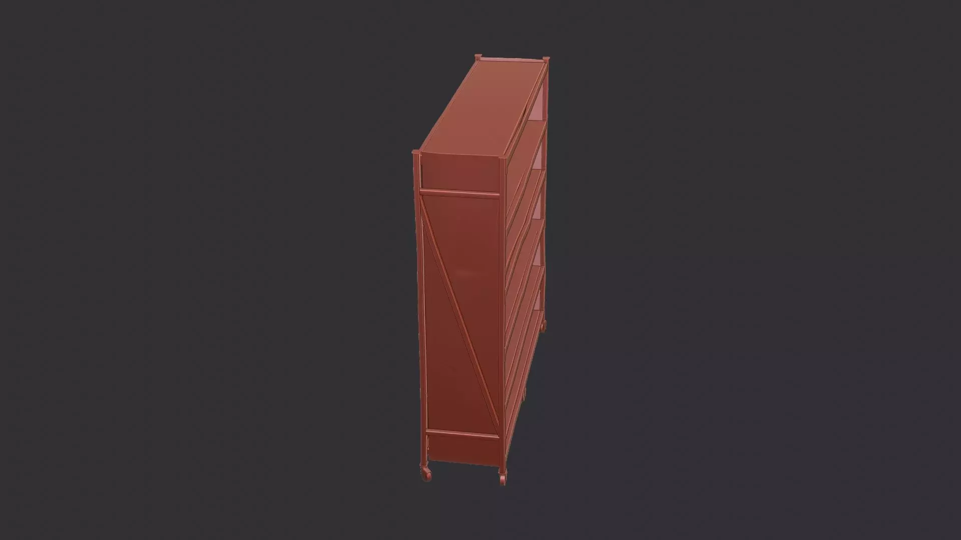 Garage Rolling Cabinet Shelf Low-poly 3D model_6