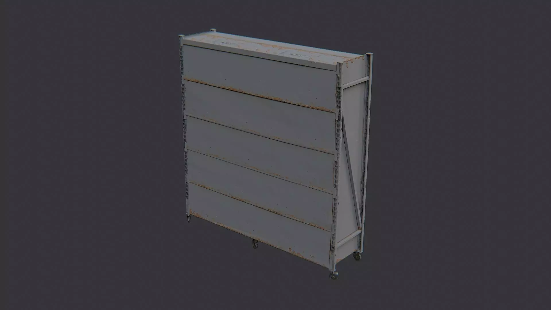 Garage Rolling Cabinet Shelf Low-poly 3D model_1