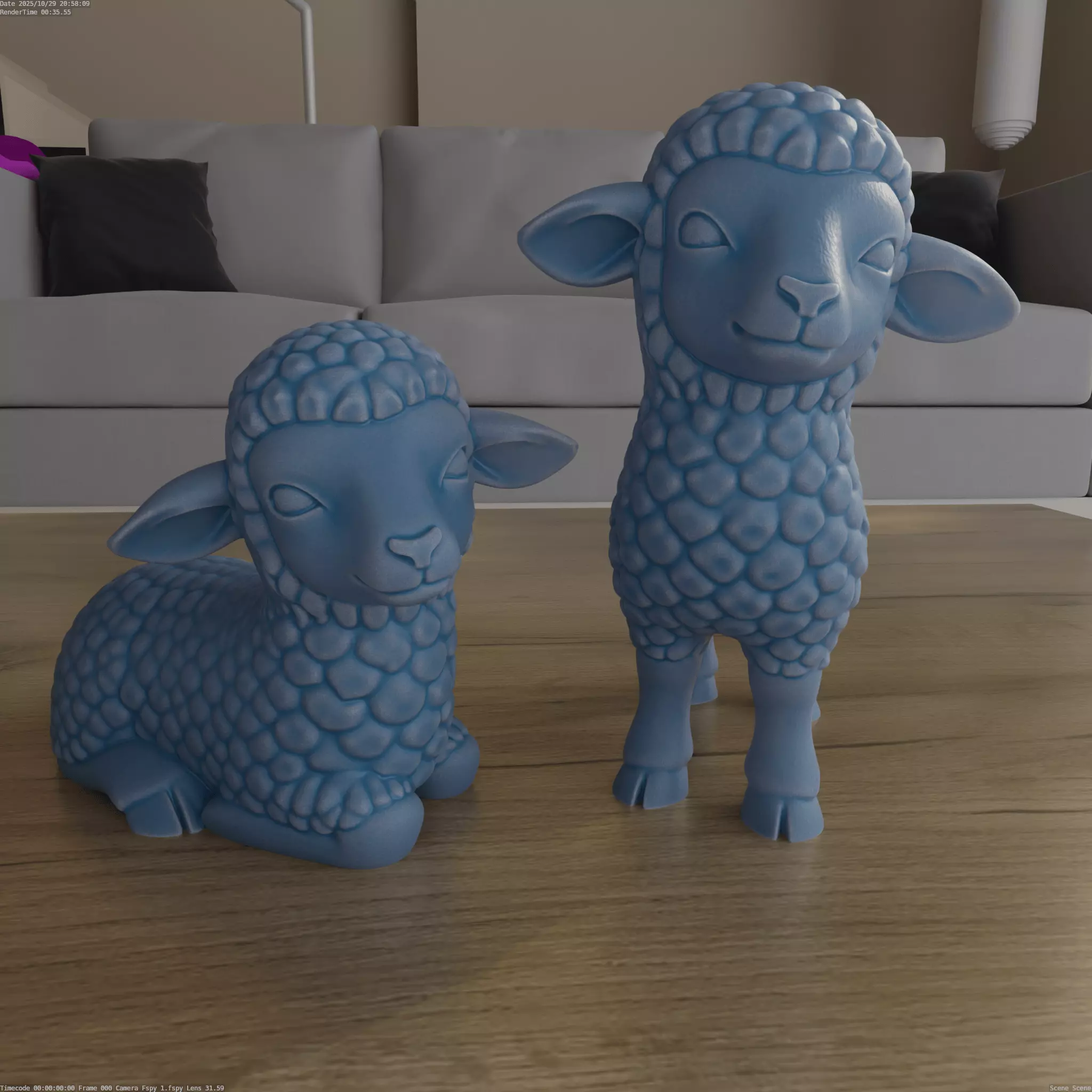Cute Lambs STL 3D Model Adorable Nativity Scene Sheep 3D print model_0