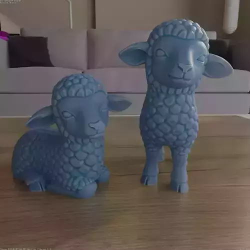 Cute Lambs STL 3D Model Adorable Nativity Scene Sheep 3D print model