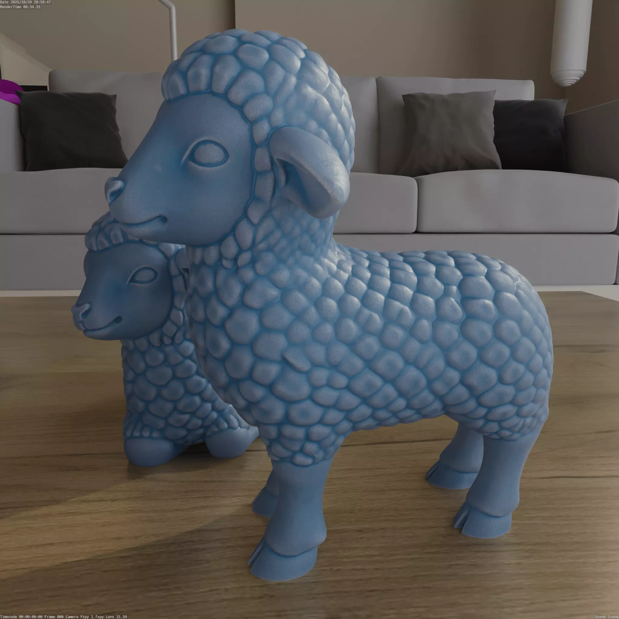 Cute Lambs STL 3D Model Adorable Nativity Scene Sheep 3D print model_1