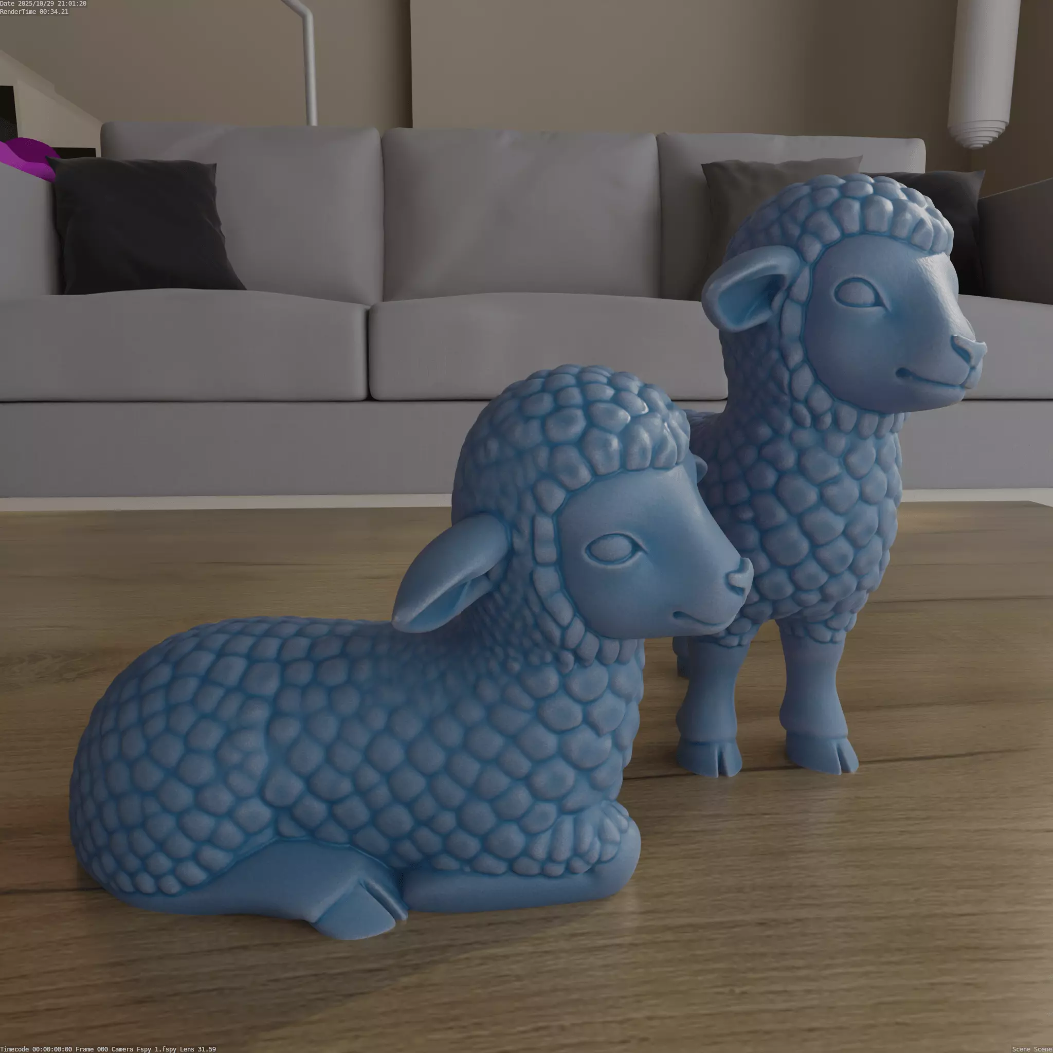 Cute Lambs STL 3D Model Adorable Nativity Scene Sheep 3D print model_3