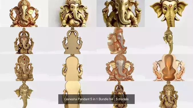 Ganesha Pendant 5 in 1 Bundle N4