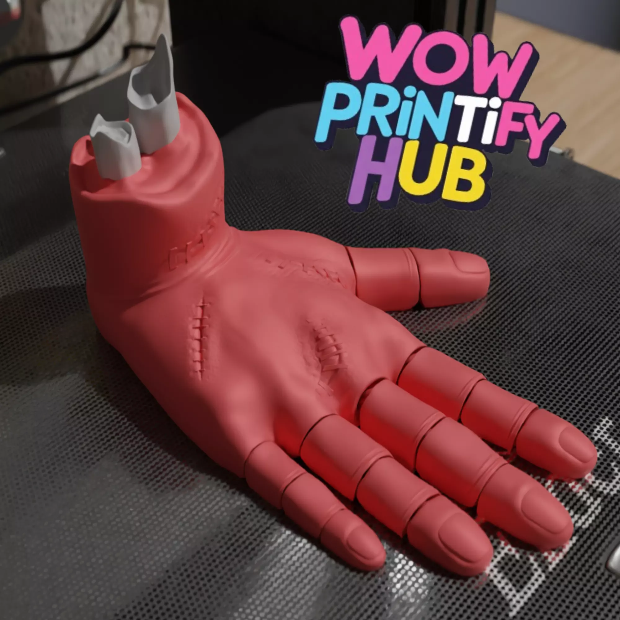 Halloween Flexi Hand STL Print-in-Place Articulated Toy 3D print model_0