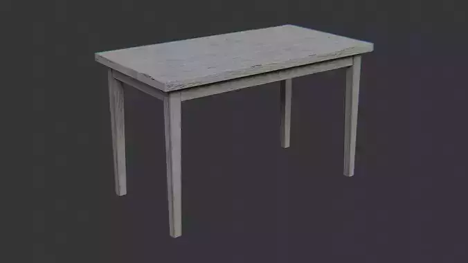Wooden Kitchen Table with Edge Wear