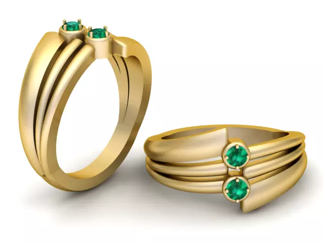 Split Band Emerald Ring 3D Printable MODEL 3D print model