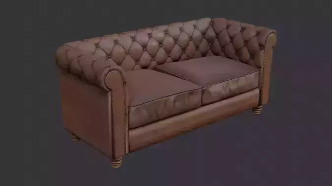 Retro Leather Sofa Brown Vintage