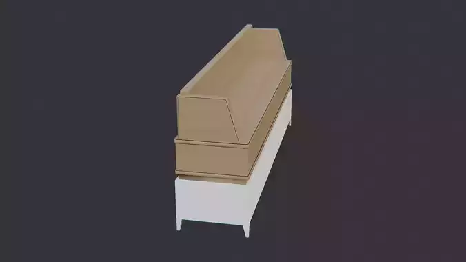 Wooden Shelf Desk with Crown Molding