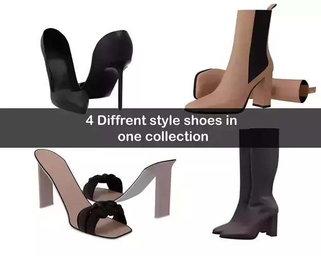four diffrent type of women shoes or hells collection