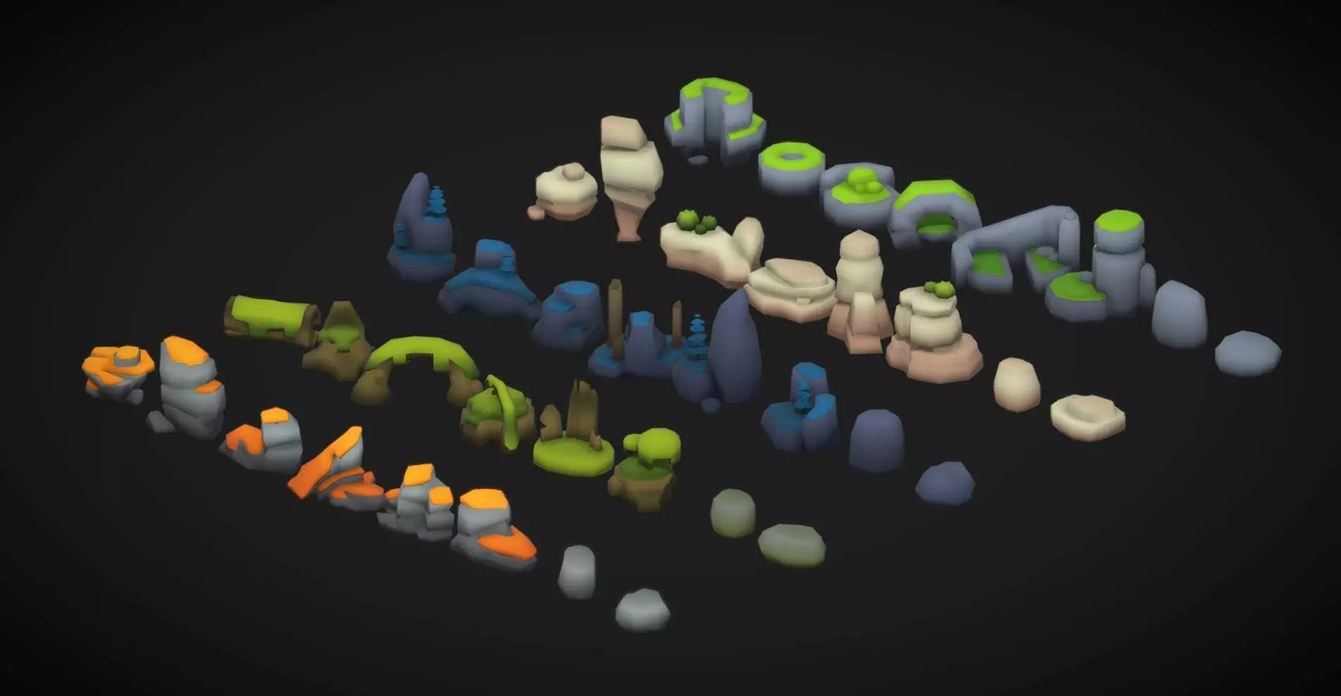 Stylized Rock Asset Pack Low-poly 3D model_0