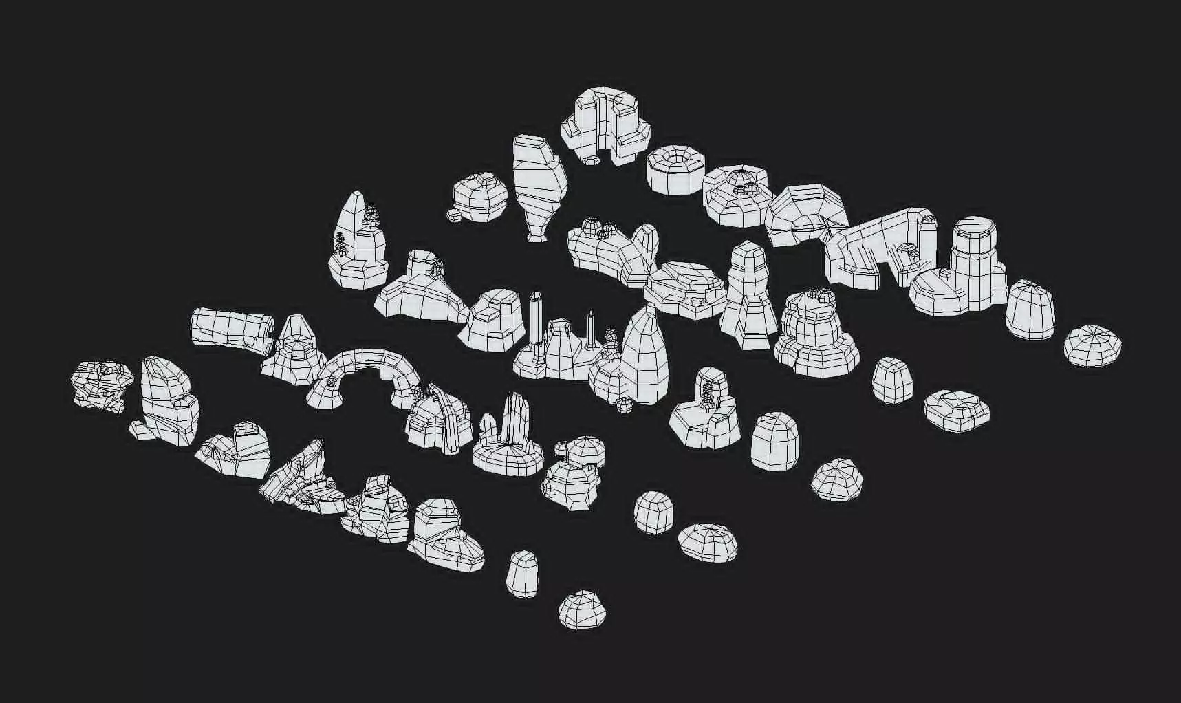 Stylized Rock Asset Pack Low-poly 3D model_4