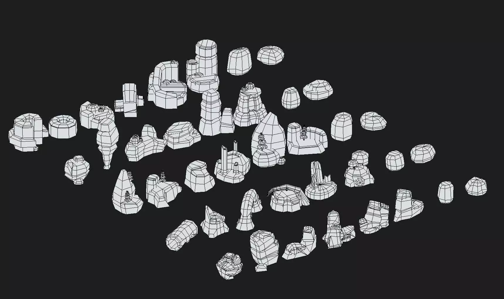 Stylized Rock Asset Pack Low-poly 3D model_5