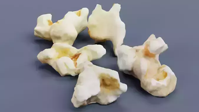 Popcorn - Multiple Popped Corn Kernels 3D model 6
