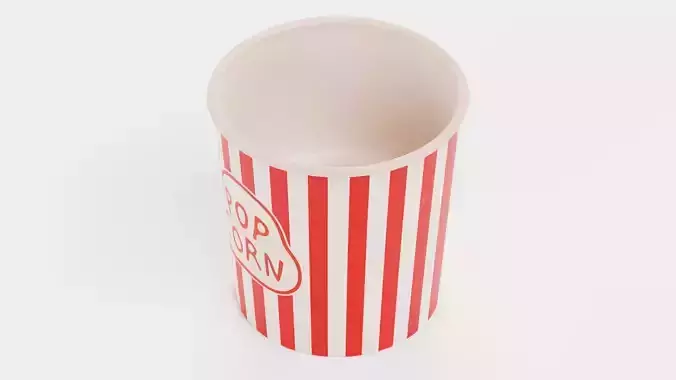 Popcorn Cup V1 - Bucket with Custom Design Low-poly 3D model 6