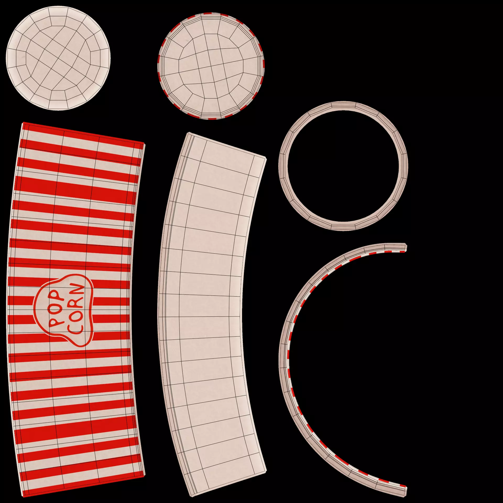 -Popcorn Cup V1- Low-poly 3D model_6