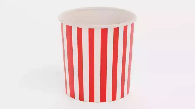 Popcorn Cup V1 - Bucket with Custom Design Low-poly 3D model 5