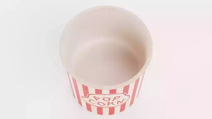 Popcorn Cup V1 - Bucket with Custom Design Low-poly 3D model 2