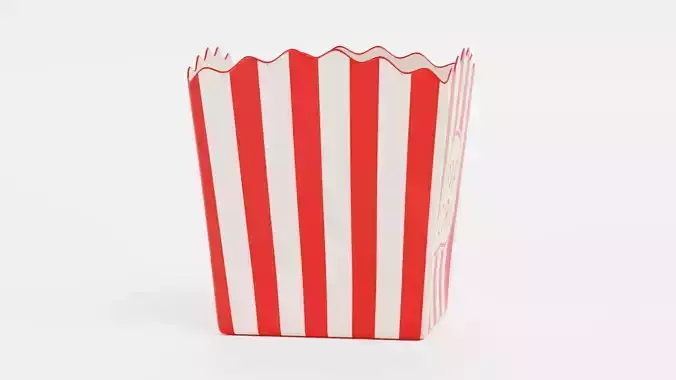 Popcorn Cup V2 - Box with Custom Design Low-poly 3D model 4